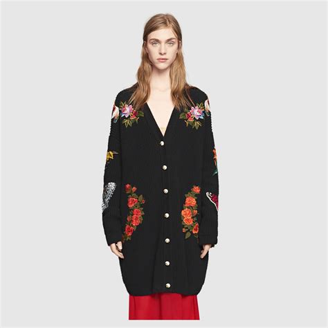 gucci embroidered cardigan|gucci cardigan for women.